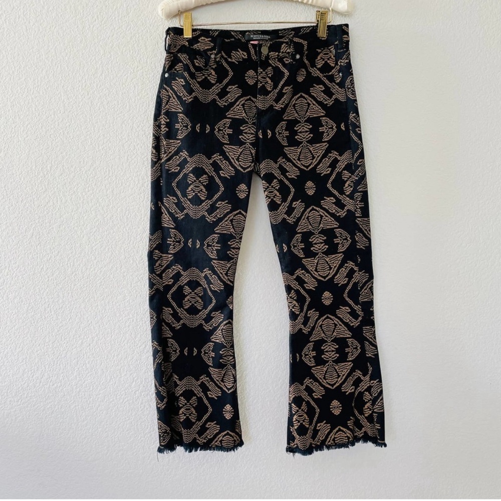 Scotch & Soda Maison Crop Kick Flare Printed Jeans